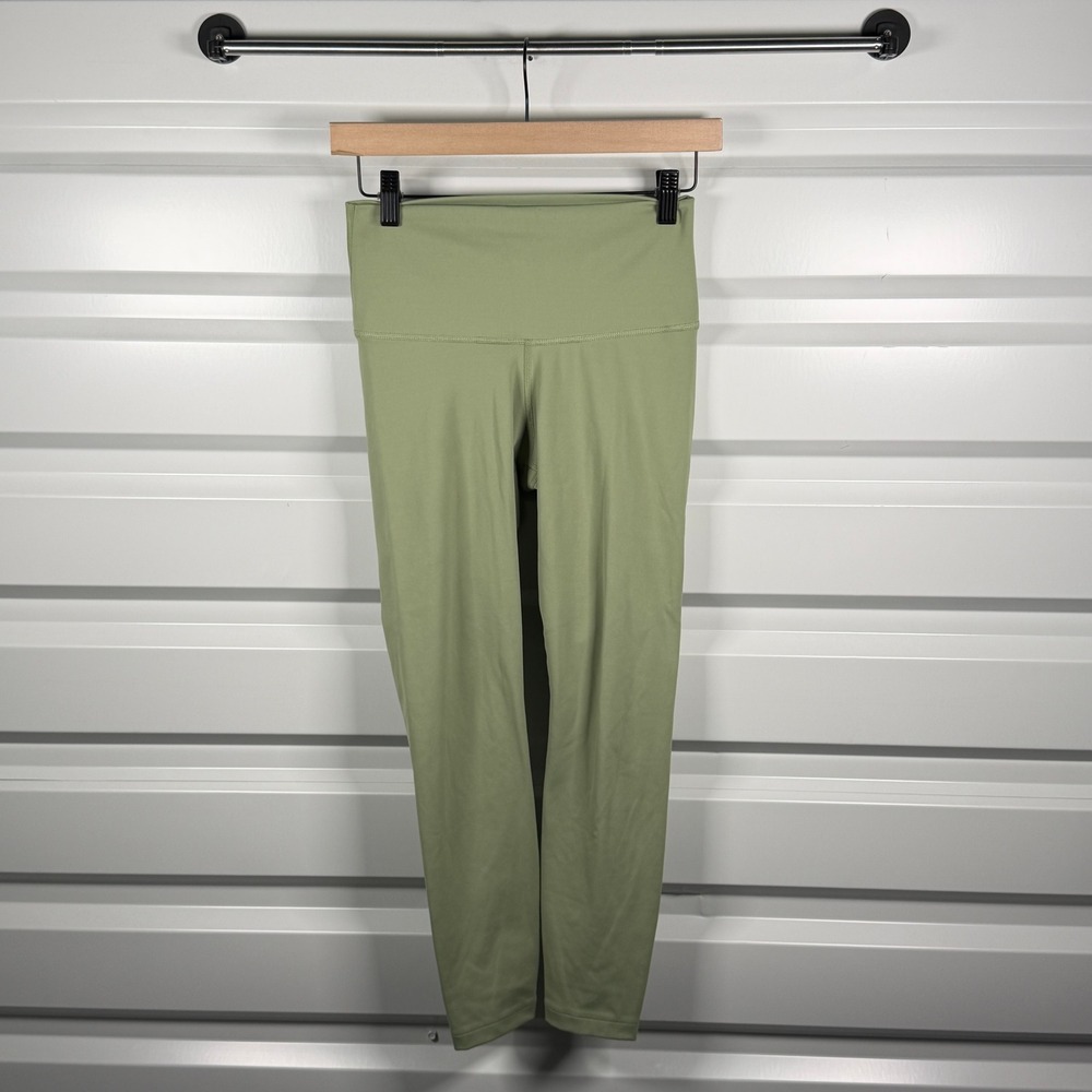 Nike Yoga Dri-FIT High Waisted 7/8 Leggings Sage Green Floral Swoosh Medium - Picture 2 of 9